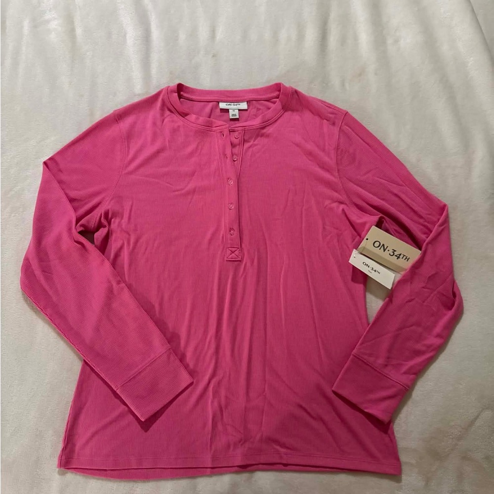 ON-34TH Women's Long-Sleeve Ribbed Size PLUS 1X